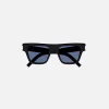 Sale Saint Laurent 469 Bold Flat Top Sunglasses Black Blue Lens