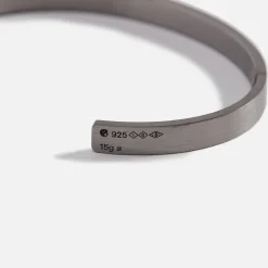 Sale Le Gramme 15 Grammes Bracelet Slick Brushed 925 Sterling Silver Black
