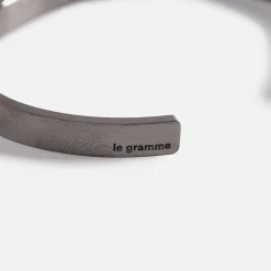 Sale Le Gramme 15 Grammes Bracelet Slick Brushed 925 Sterling Silver Black