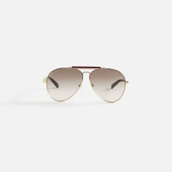 Best Gucci 002 Sunglasses Gold / Havana / Brown