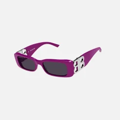 New Balenciaga Acetate Bb Logo Hinge Square Frame Fuchsia