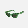 Flash Sale Bottega Veneta Acetate Cat Eye Frame Transparent Green