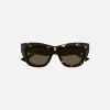 Online Bottega Veneta Acetate Frame Shiny Havana Tortoise