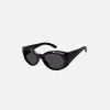Best Sale Balenciaga Acetate Front Logo Round Frame Shiny Black
