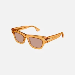 Online Bottega Veneta Acetate Square Frame Transparent Orange