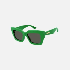Shop Bottega Veneta Acetate Square Frame Green
