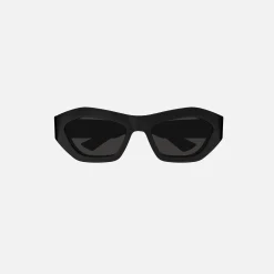 Hot Bottega Veneta Acetate Square Frame With Gold Triangle Hinge Black With Grey Lens