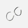 Fashion Faris Aero Large Hoop Earrings Silver