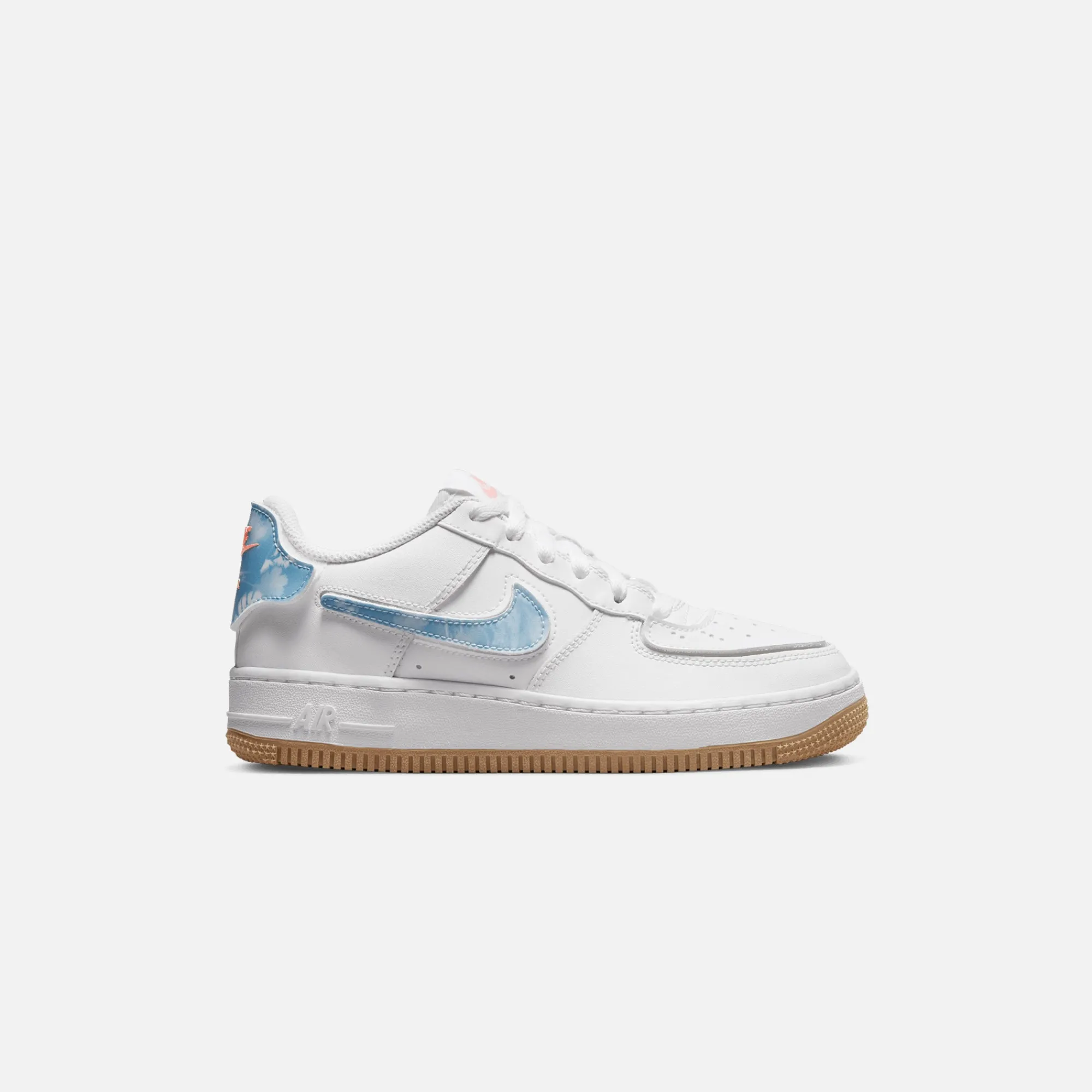 Cheap Nike Air Force 1 White / Bleached Coral / Gum Light Brown / Boarder Blue