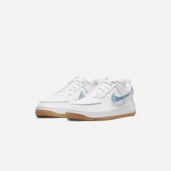 Cheap Nike Air Force 1 White / Bleached Coral / Gum Light Brown / Boarder Blue