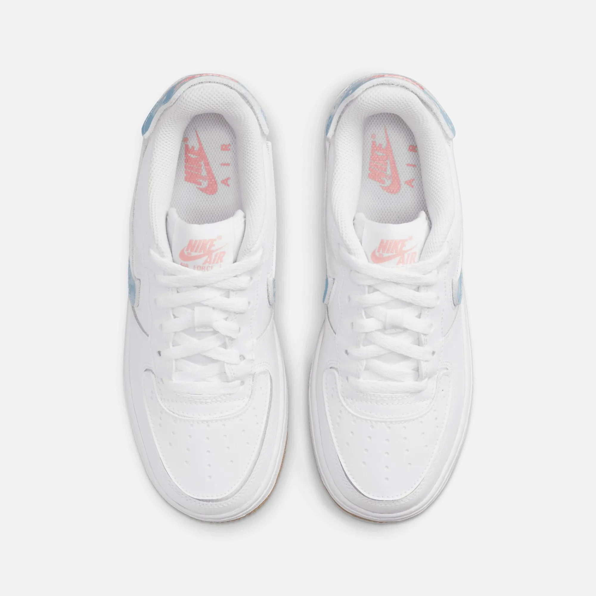 Cheap Nike Air Force 1 White / Bleached Coral / Gum Light Brown / Boarder Blue
