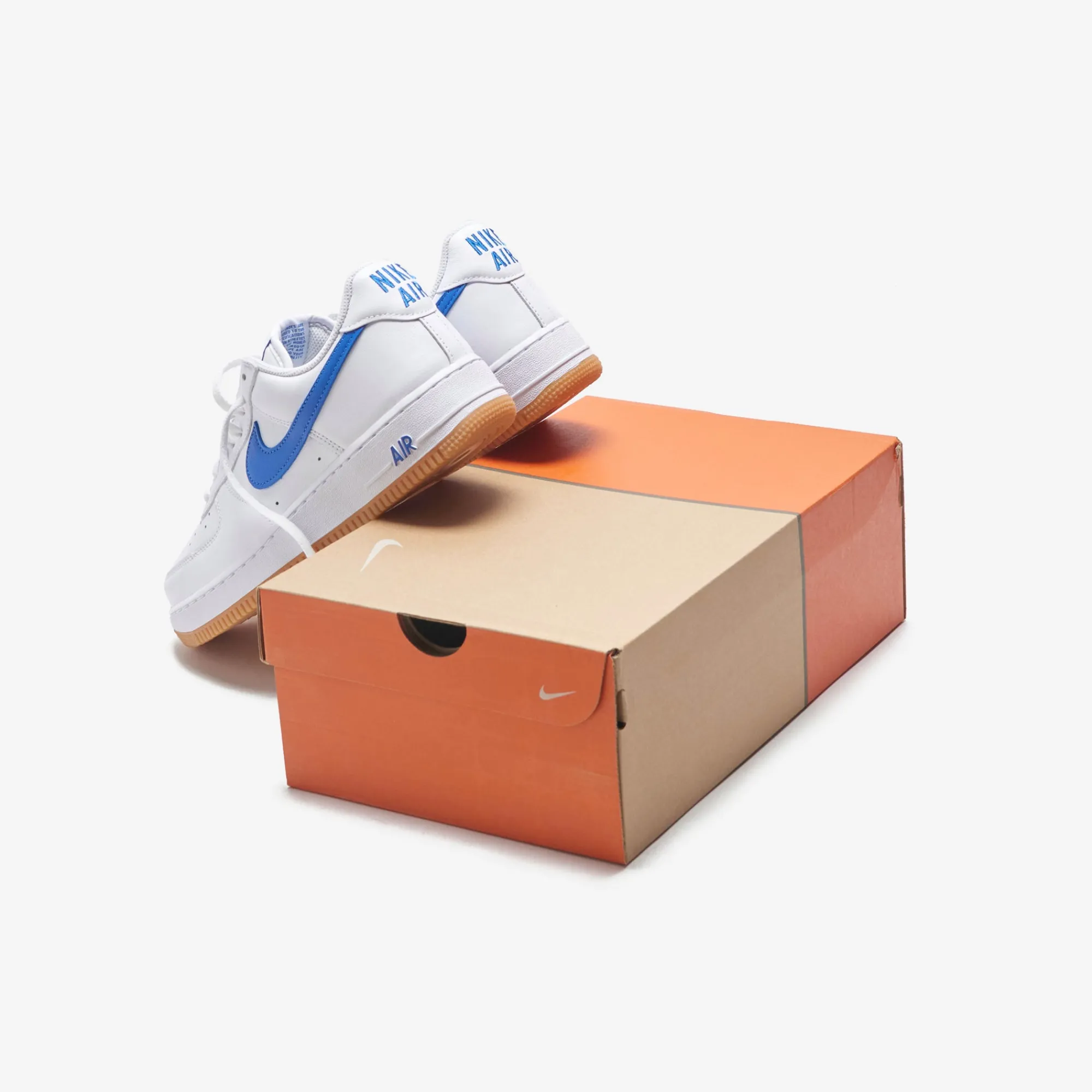 New Nike Air Force 1 Low Retro White / Royal Blue / Gum / Yellow