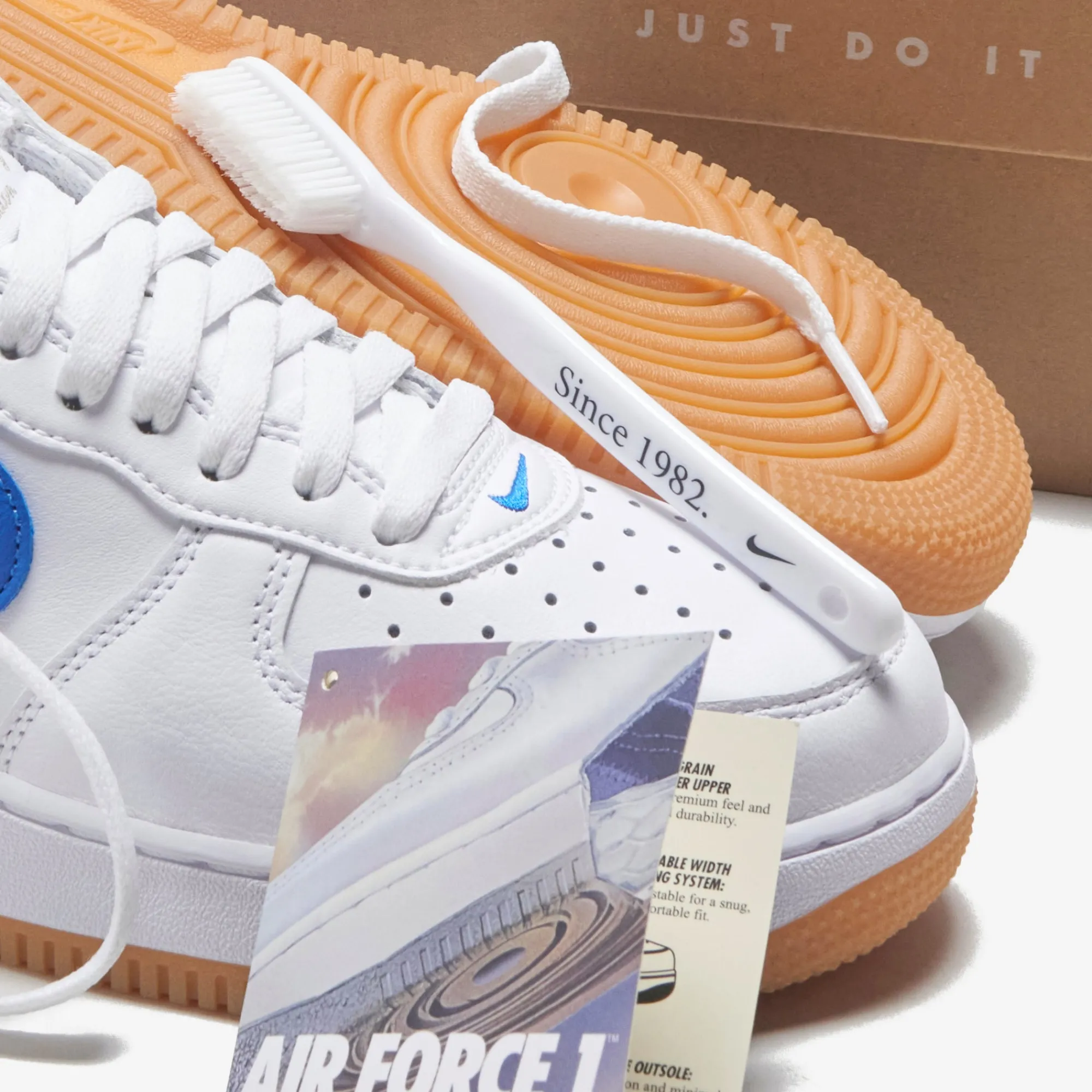 New Nike Air Force 1 Low Retro White / Royal Blue / Gum / Yellow
