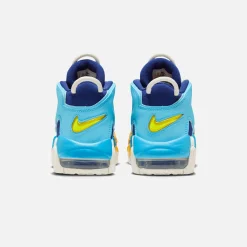 Flash Sale Nike Air More Uptempo Big Kids Shoes Deep Royal Blue / Opti Yellow / /Baltic Blue / Electric Algae