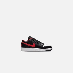 Shop Jordan Airgrade School 1 Low Black / Fire Red / White