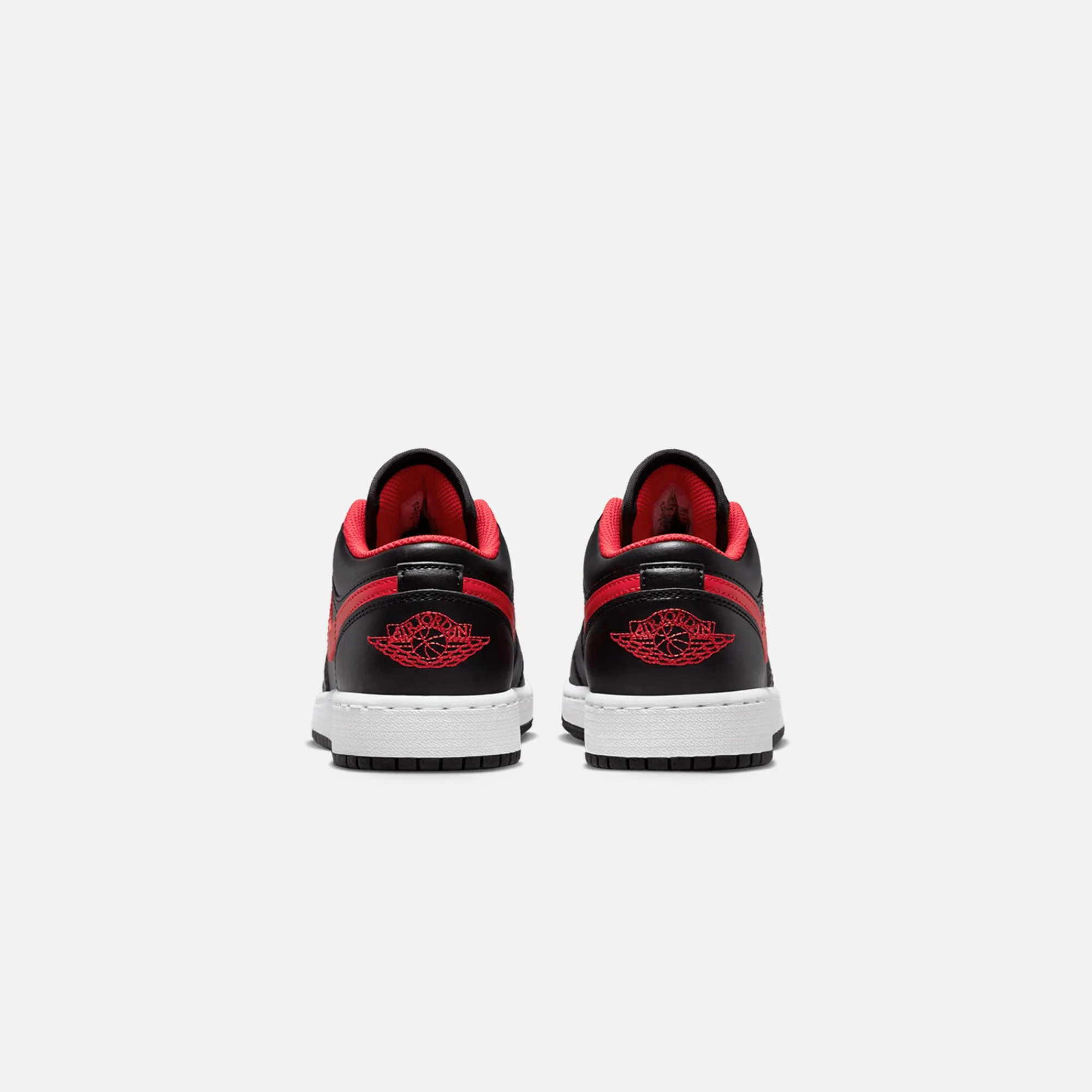 Shop Jordan Airgrade School 1 Low Black / Fire Red / White
