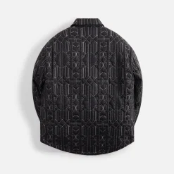 Cheap Palm Angels All Monogram Quilted Overshirt Anthracite