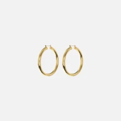 Store Luv AJ Amalfi Tube Hoop Earrings Gold