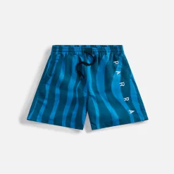 Hot by Parra Aqua Weed Waves Swim Shorts Greek Blue