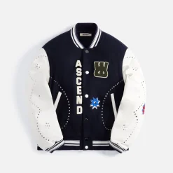 Online Wales Bonner Ascend Varsity Jacket Navy / Ivory