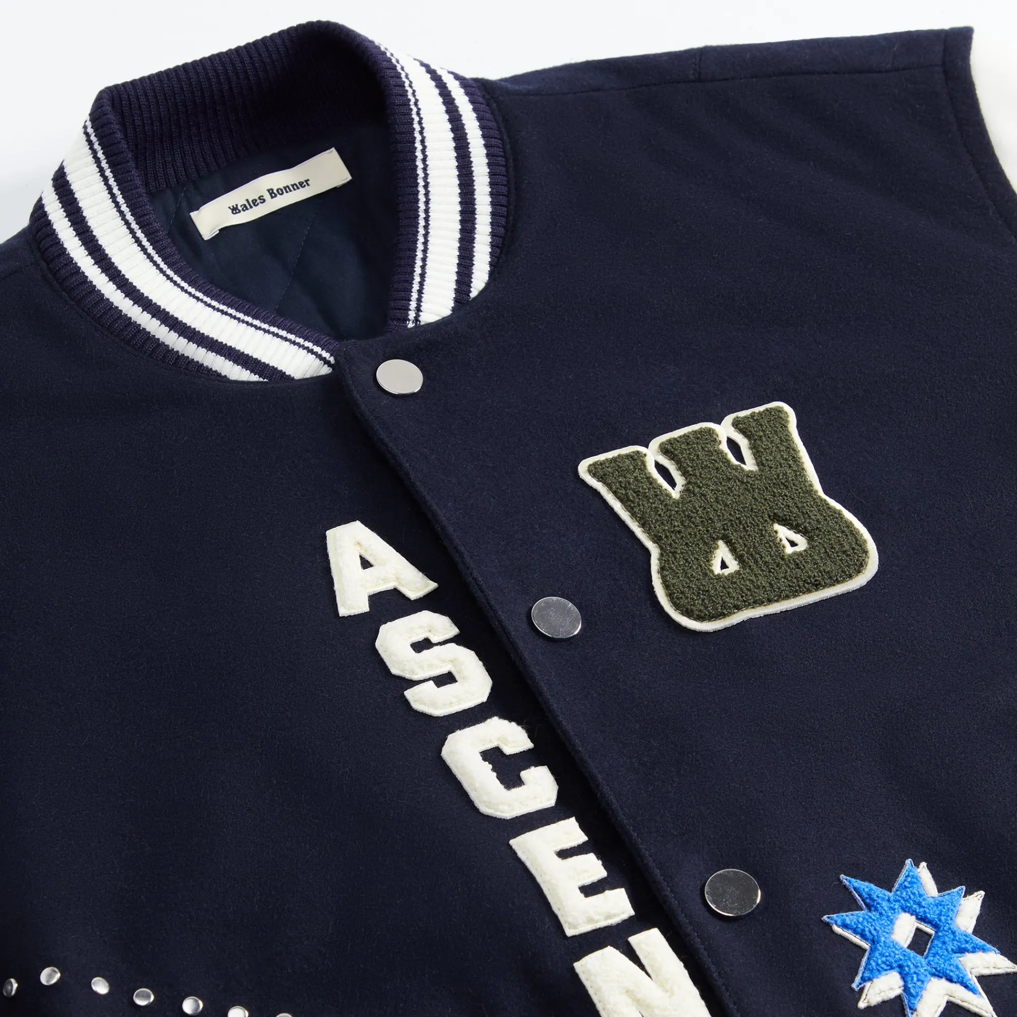 Online Wales Bonner Ascend Varsity Jacket Navy / Ivory