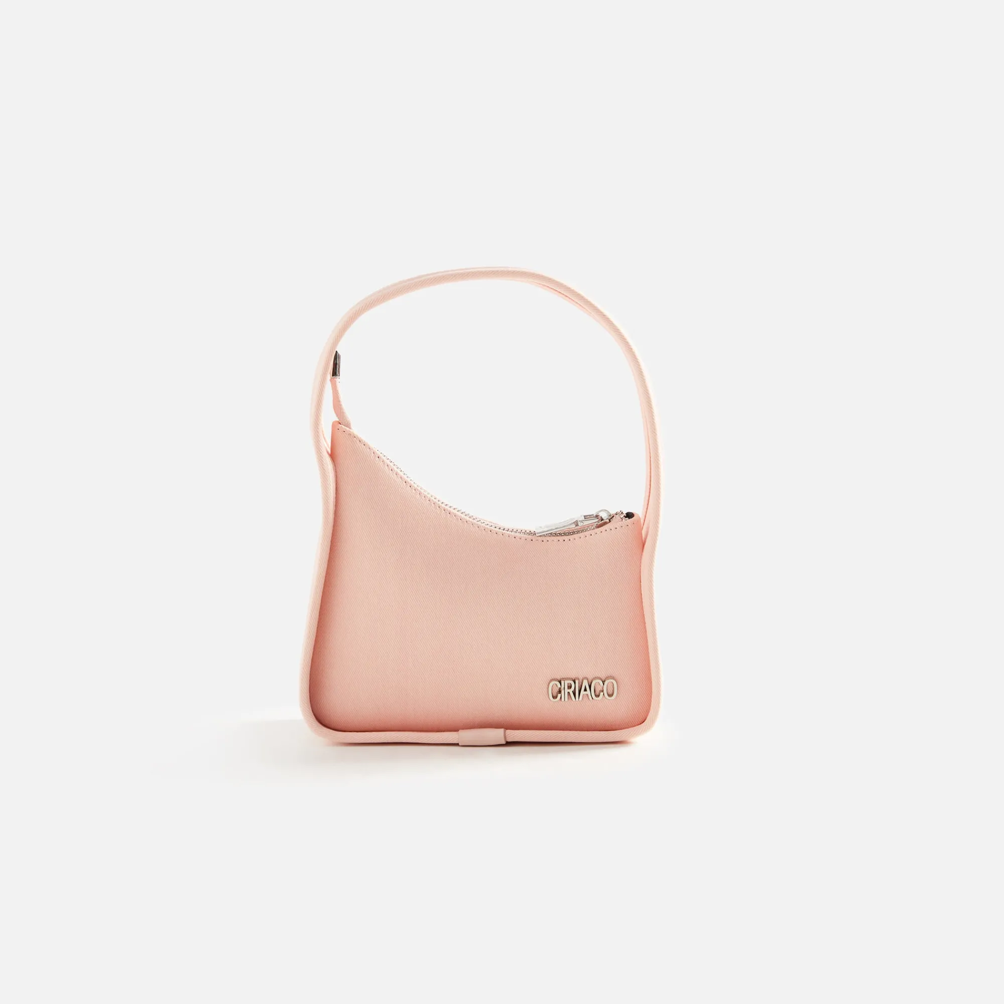 Shop CIRIACO Ashley Minimalist Denim Baguette Baby Pink