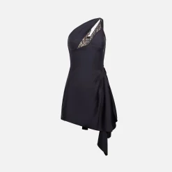 Store Coperni Asymmetric Mini Dress Black