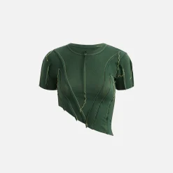 Store Sami Miro Vintage Asymmetric Short Sleeve Tee Green