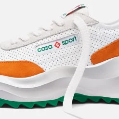 Sale Casablanca Atlantis Sneaker Leather White / Orange