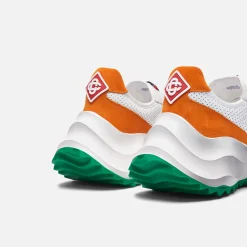 Sale Casablanca Atlantis Sneaker Leather White / Orange