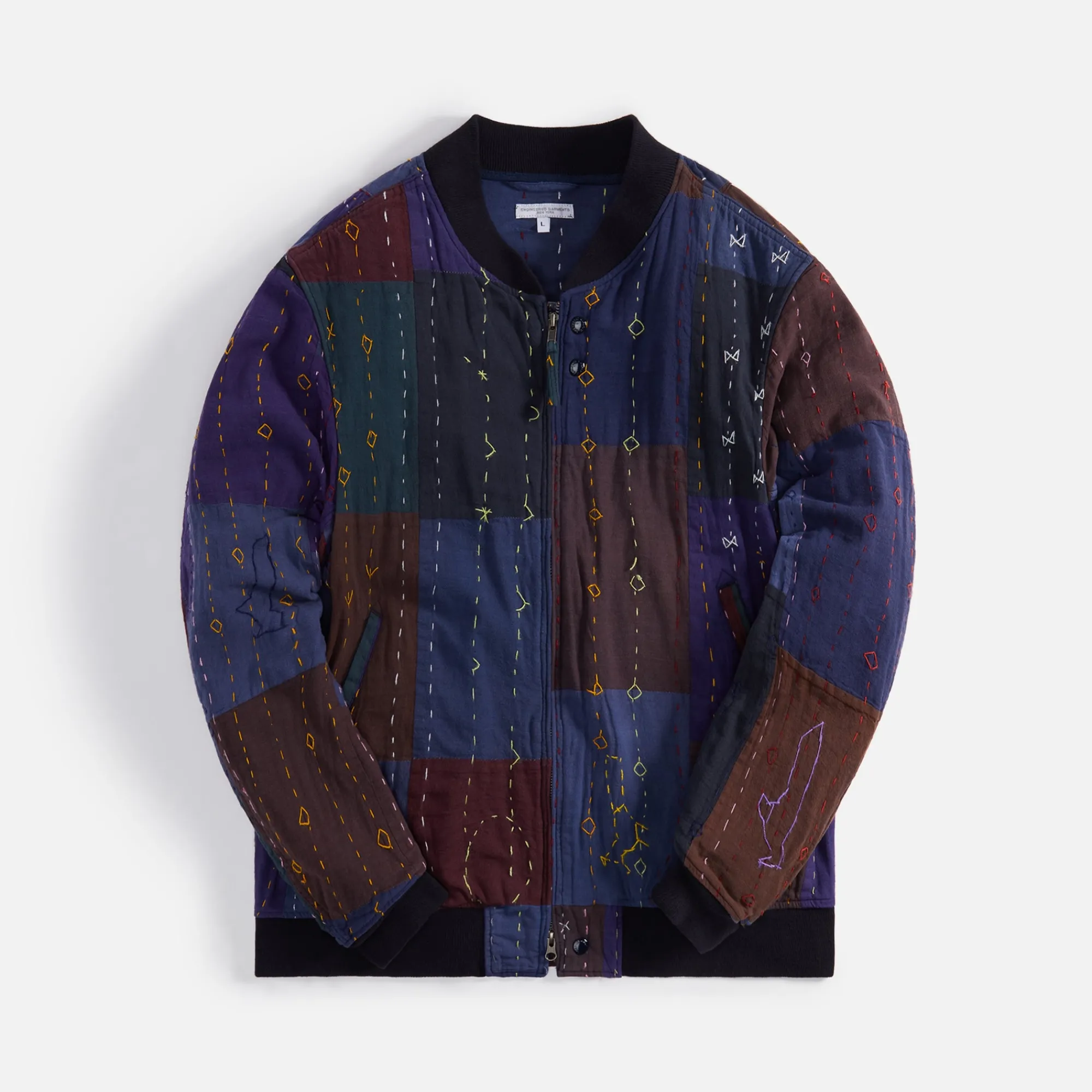 Best Engineered Garments Aviator Jacket Navy Square Handstitch