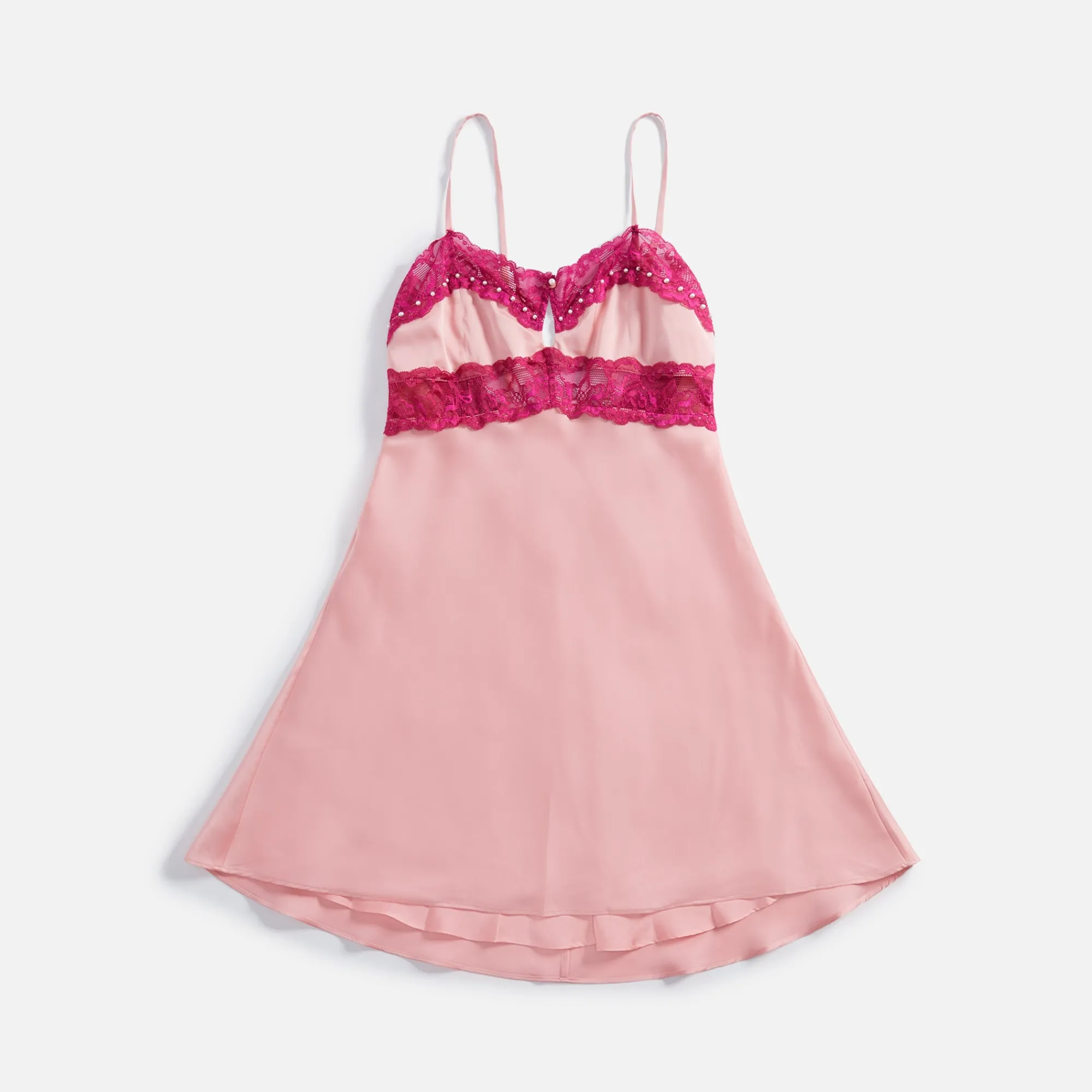 Best Sale Danielle Guizio Babydoll Slip Dress Baby Pink Magenta