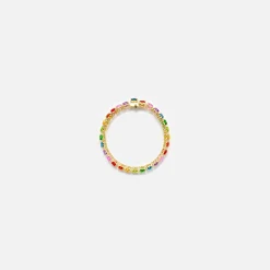 Cheap Yvonne Leon Baguette Riviere Heart Bracelet Gold / Multi