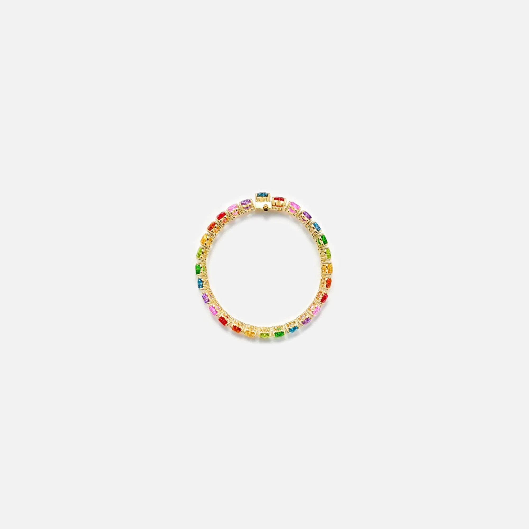 Cheap Yvonne Leon Baguette Riviere Heart Bracelet Gold / Multi