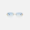 Hot Vintage Frames Bal Harbour Drill Mount 24Kt Gold Blue Gradient