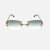 Best Vintage Frames Bal Harbour Drill Mount 24Kt Yellow Gold Powder Green / Flash Purple