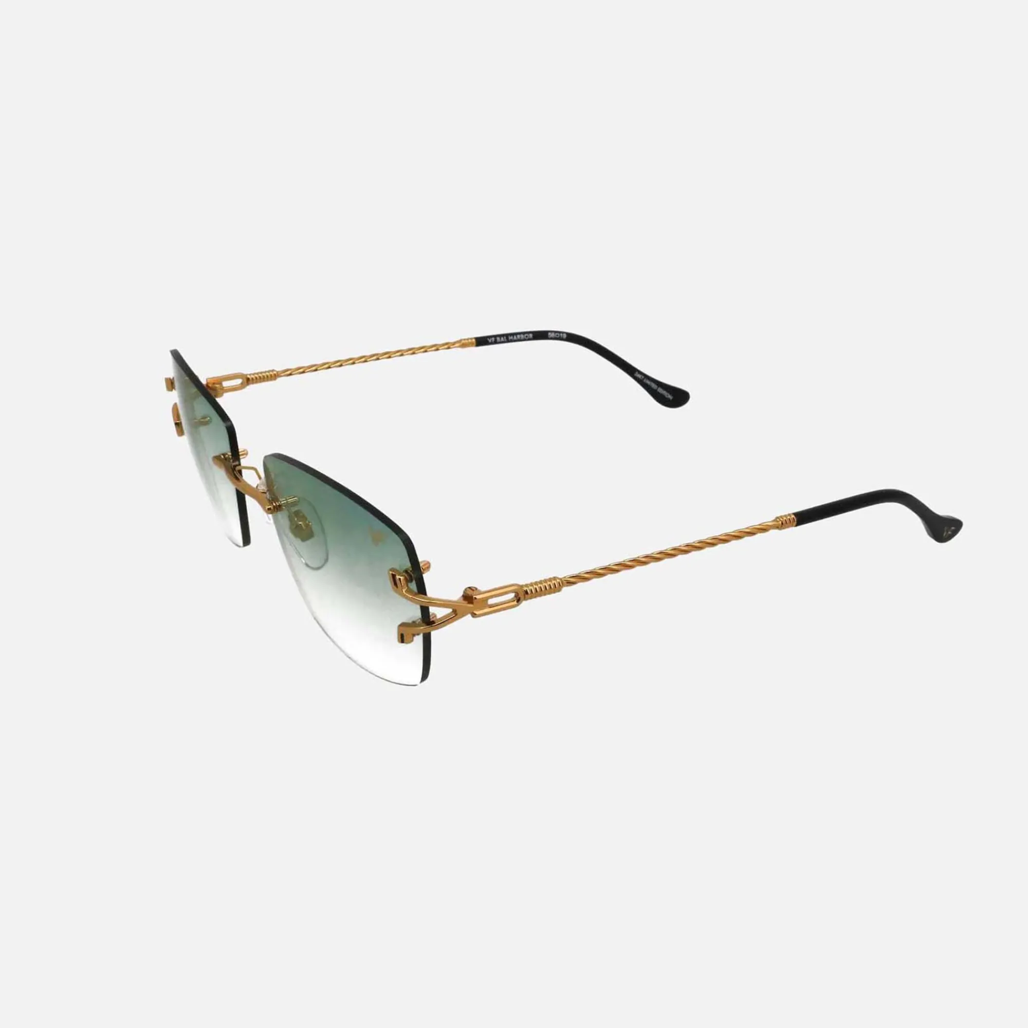 Best Vintage Frames Bal Harbour Drill Mount 24Kt Yellow Gold Powder Green / Flash Purple