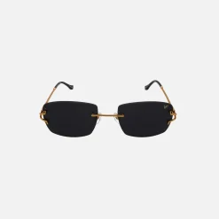 New Vintage Frames Bal Harbour Drill Mount Sunglasses Gold Black