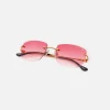 Best Vintage Frames Bal Harbour Drill Mount Sunglasses Gold Red Gradient