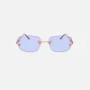 Flash Sale Vintage Frames Bal Harbour 24Kt Sunglasses Rose Gold Powder Green Flash Purple