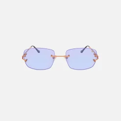 Flash Sale Vintage Frames Bal Harbour 24Kt Sunglasses Rose Gold Powder Green Flash Purple