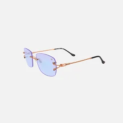 Flash Sale Vintage Frames Bal Harbour 24Kt Sunglasses Rose Gold Powder Green Flash Purple