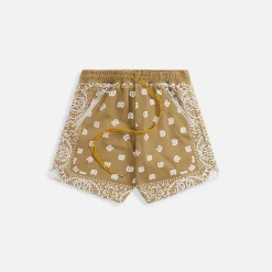 Shop Rhude Bandana Shorts Khaki