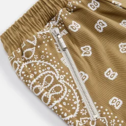 Shop Rhude Bandana Shorts Khaki