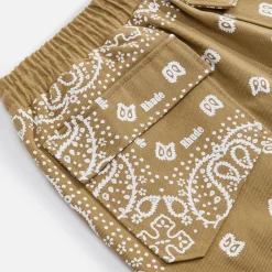 Shop Rhude Bandana Shorts Khaki