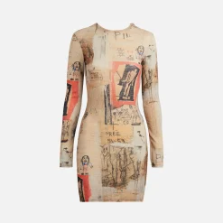 Fashion MISBHV Basquiat Edition Big Shoes Mini Dress Beige