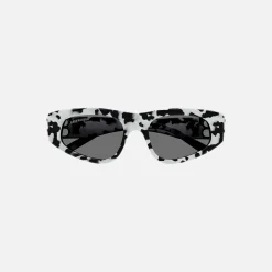Outlet Balenciaga Bb Logo Gold Hinge Acetate Cat Eye Cow Print
