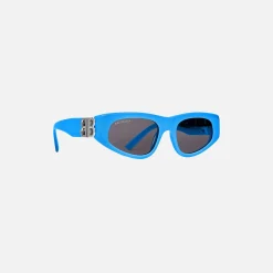 Best Sale Balenciaga Bb Logo Hinge Frame Blue / Grey Lens