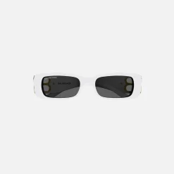 New Balenciaga Bb Logo Hinge Rectangular Frame White