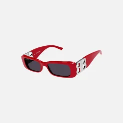 Clearance Balenciaga Bb Logo Hinge Square Frame Red / Grey